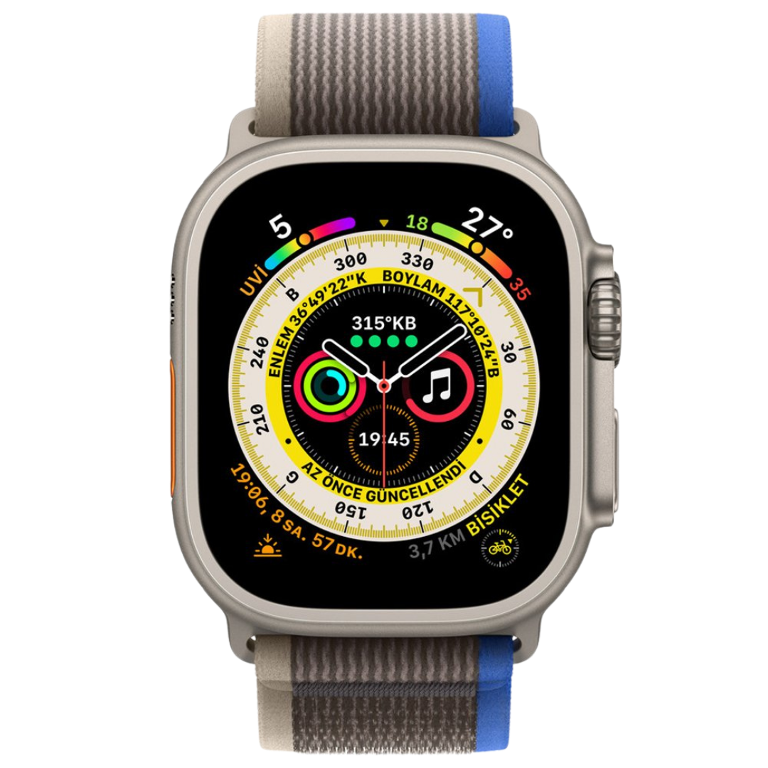 Trail Loop Mavi & Gri Örgü Dokulu Apple Watch Uyumlu Kordon