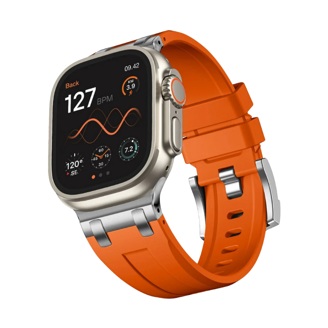 Premium OutDoor Turuncu Rubber Apple Watch Uyumlu Kordon