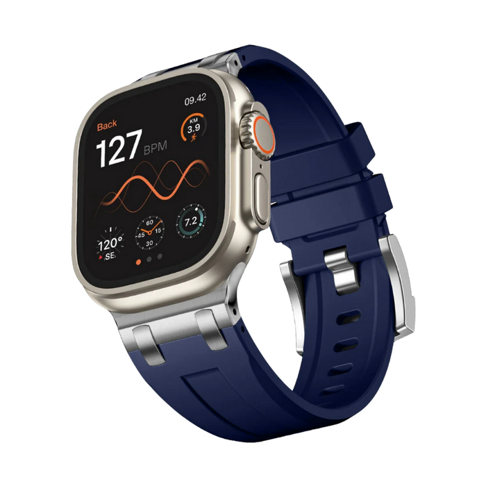 Premium OutDoor Mavi Rubber Apple Watch Uyumlu Kordon - ürün görseli