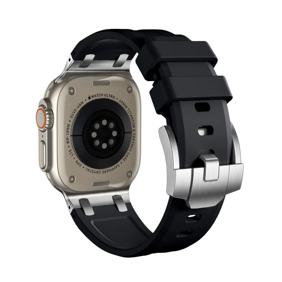 Premium OutDoor Siyah Rubber Apple Watch Uyumlu Kordon