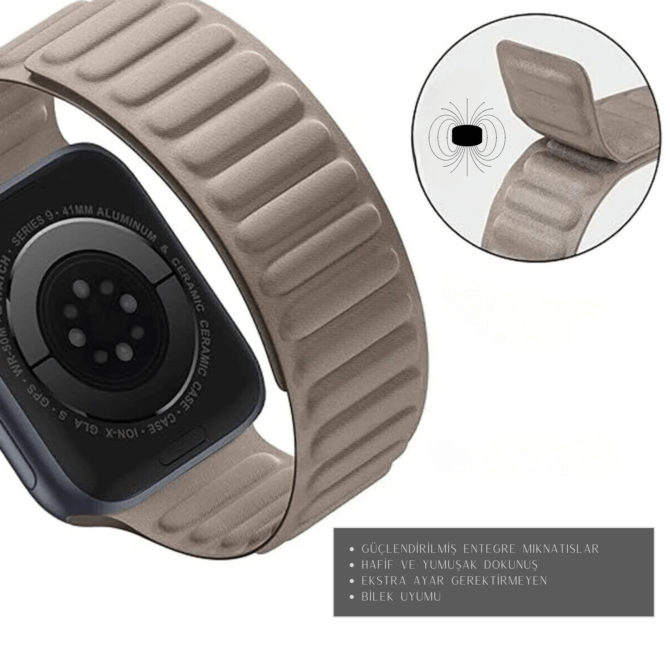 Flint Haki Apple Watch Uyumlu Kordon