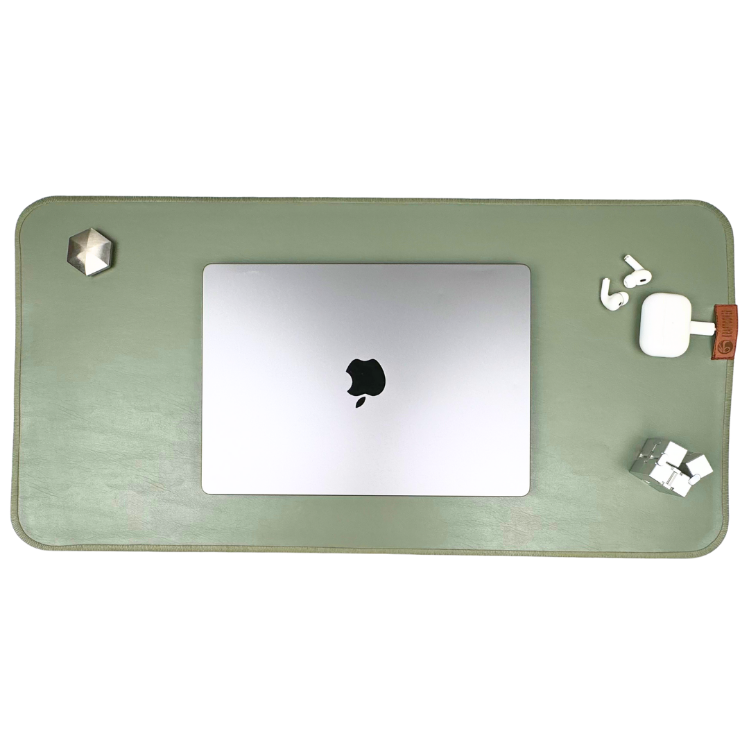 Leafline Yeşil Deri Masa Matı