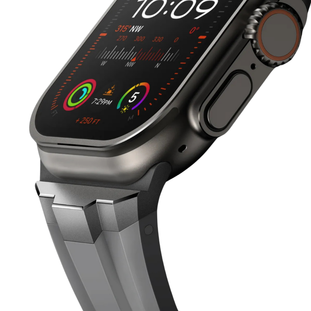 Premium OutDoor Gri Rubber Apple Watch Uyumlu Kordon