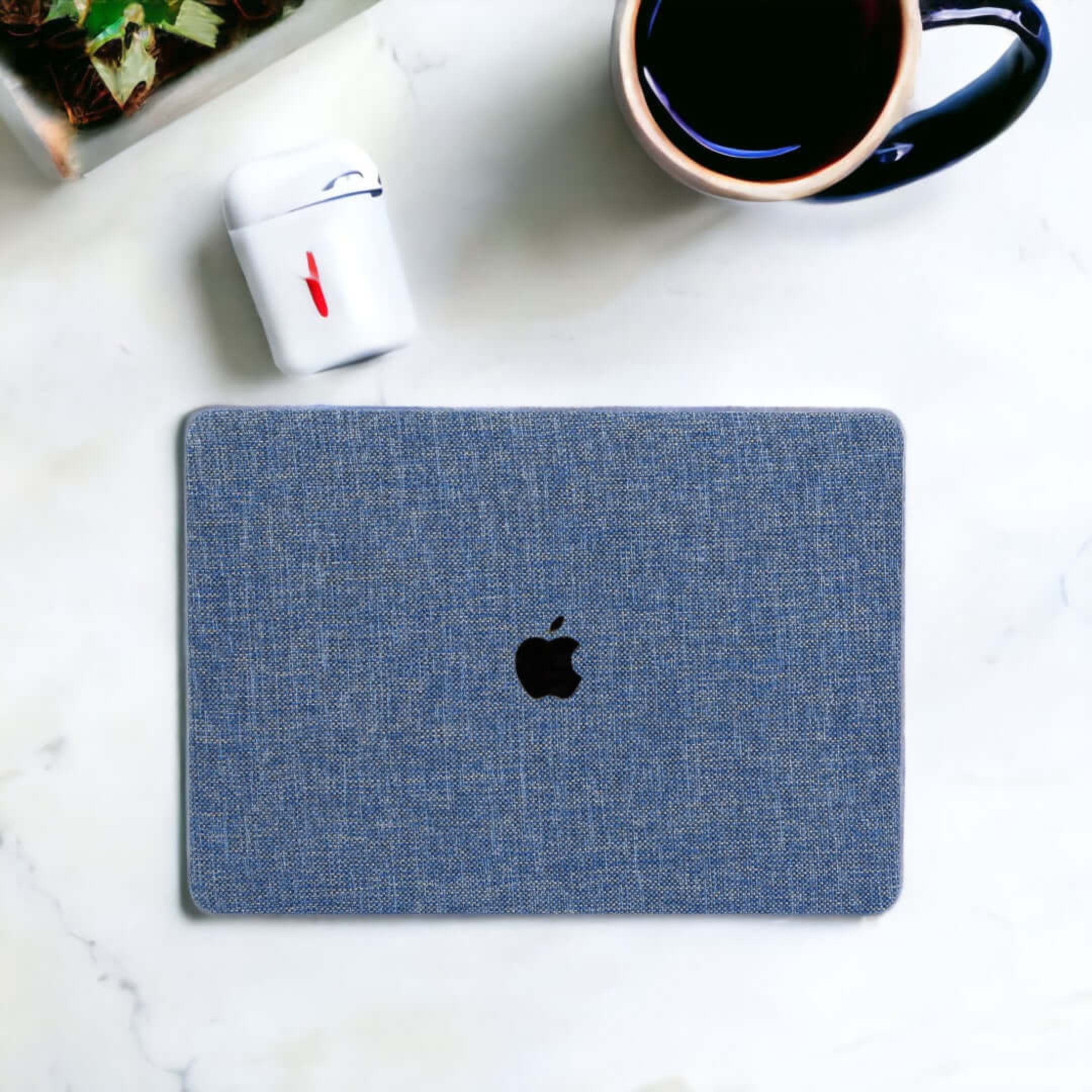 Koyu Mavi Macbook Koruma Kılıfı - Ön & Arka Kapak