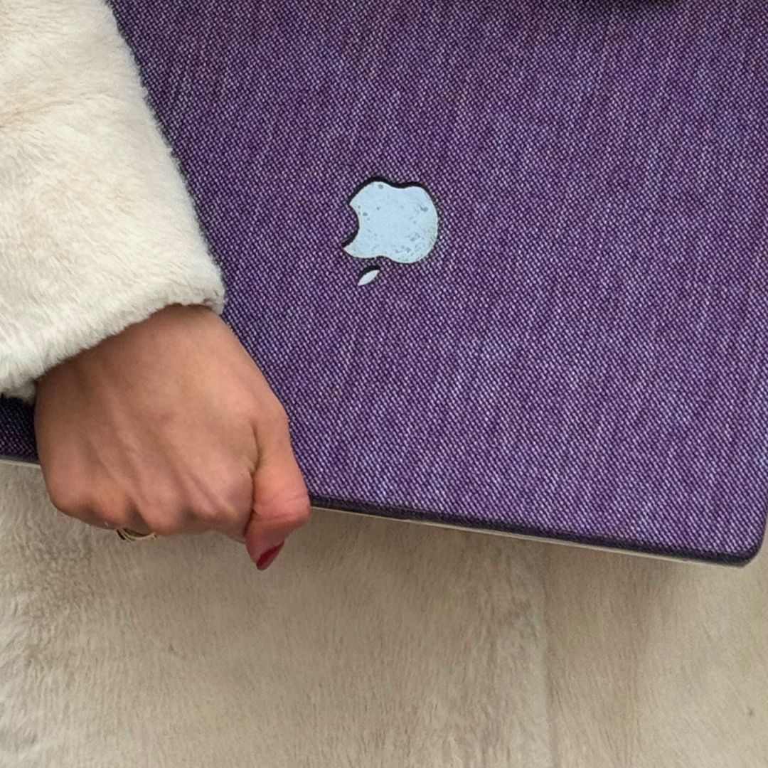İris Mor MacBook Kılıfı - Ön & Arka Kapak