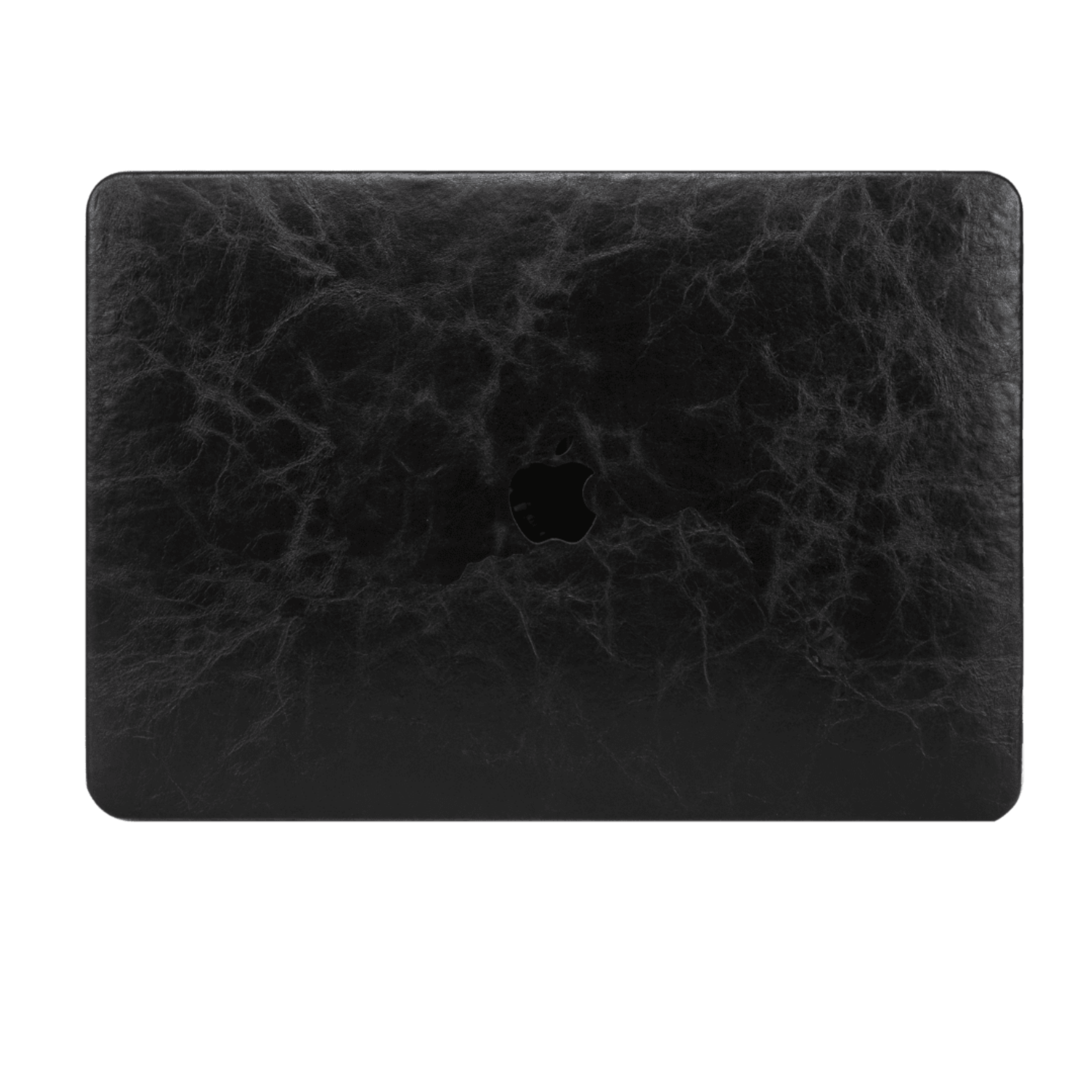 Özel Seri Siyah Deri Macbook Kılıfı - Ön & Arka Kapak