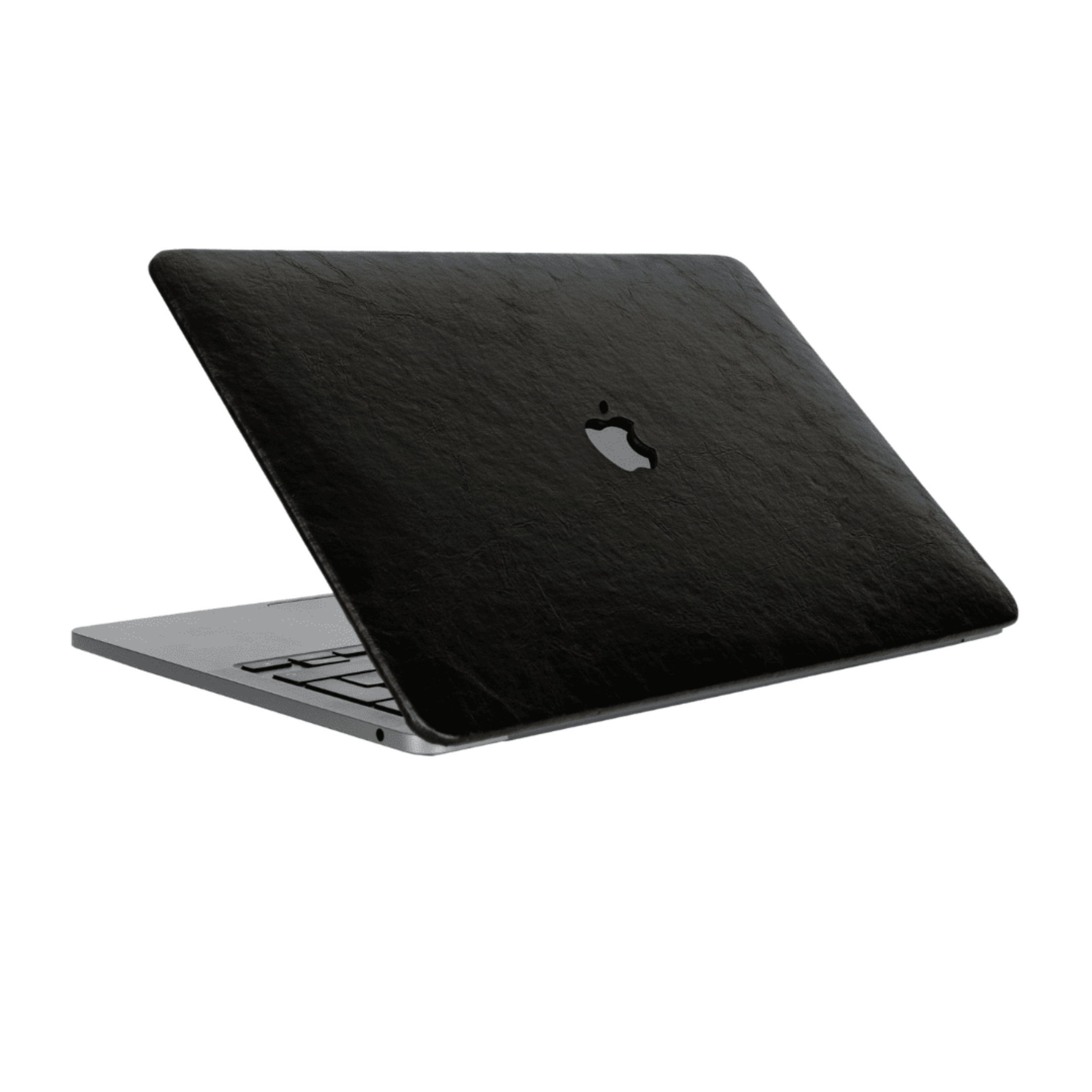 Özel Seri Siyah Deri Macbook Kılıfı - Ön & Arka Kapak