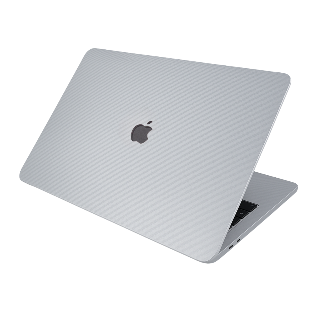 CarbonLeather Gri Macbook Kılıfı - Ön & Arka Kapak