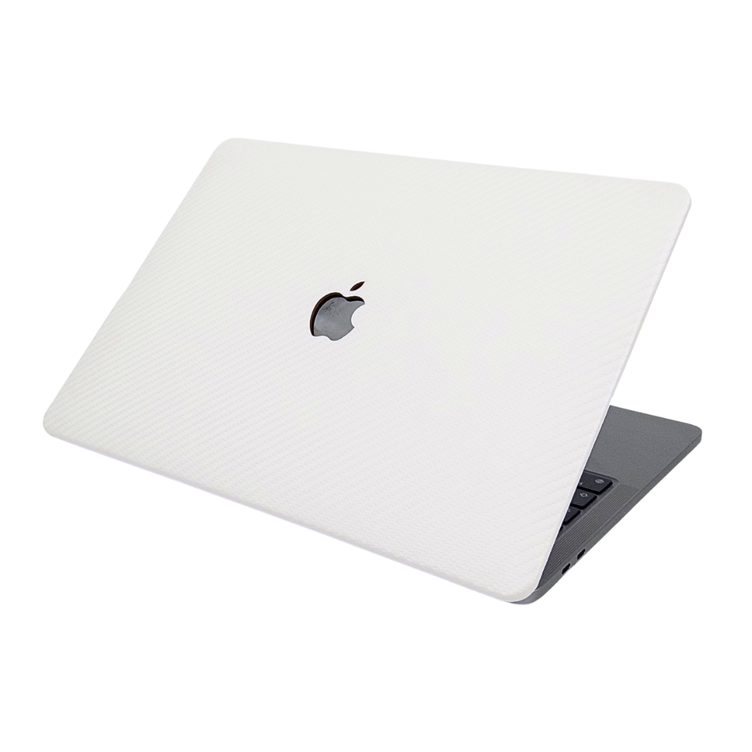 CarbonLeather Beyaz Macbook Kılıfı - Ön & Arka Kapak