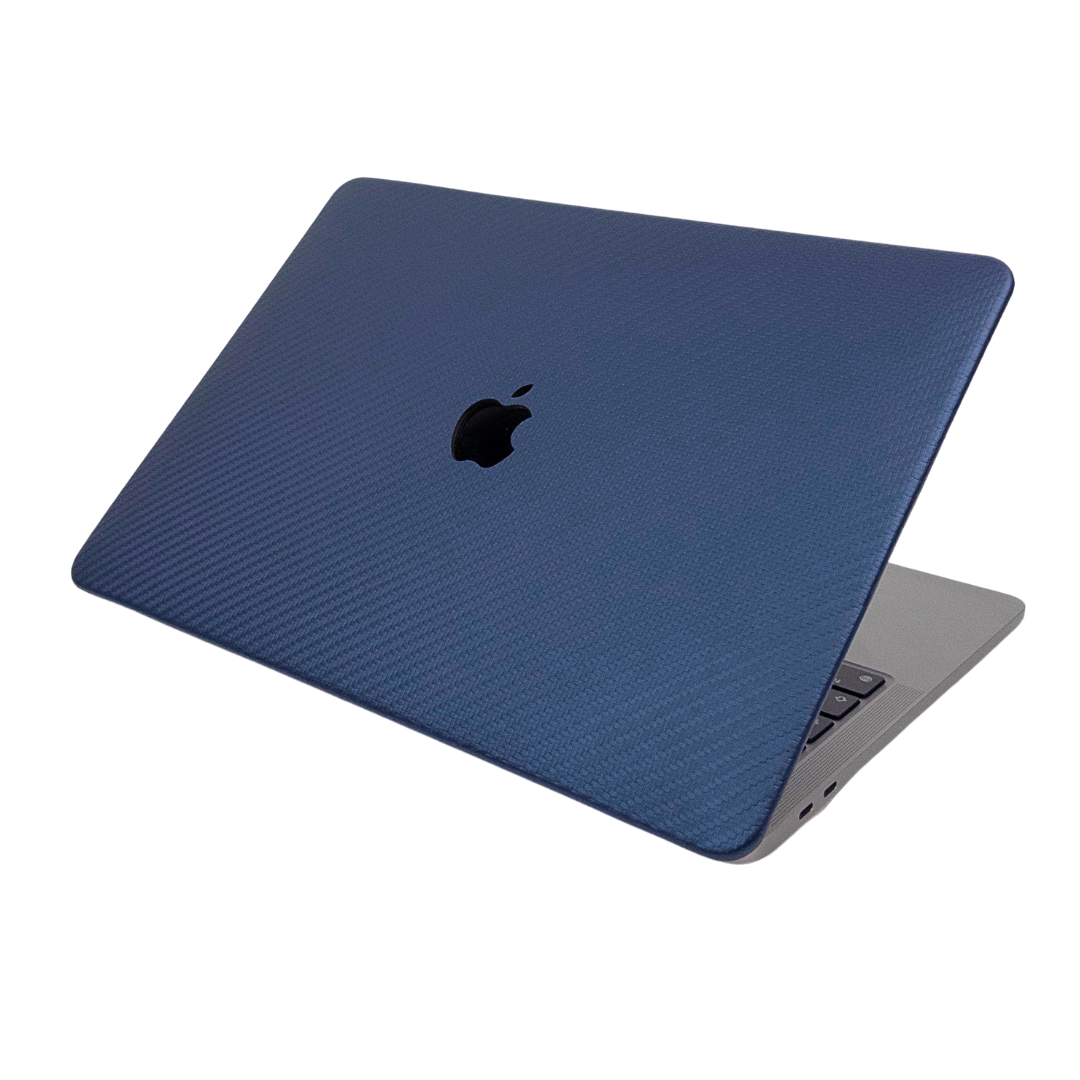 CarbonLeather Mavi Macbook Kılıfı - Ön & Arka Kapak