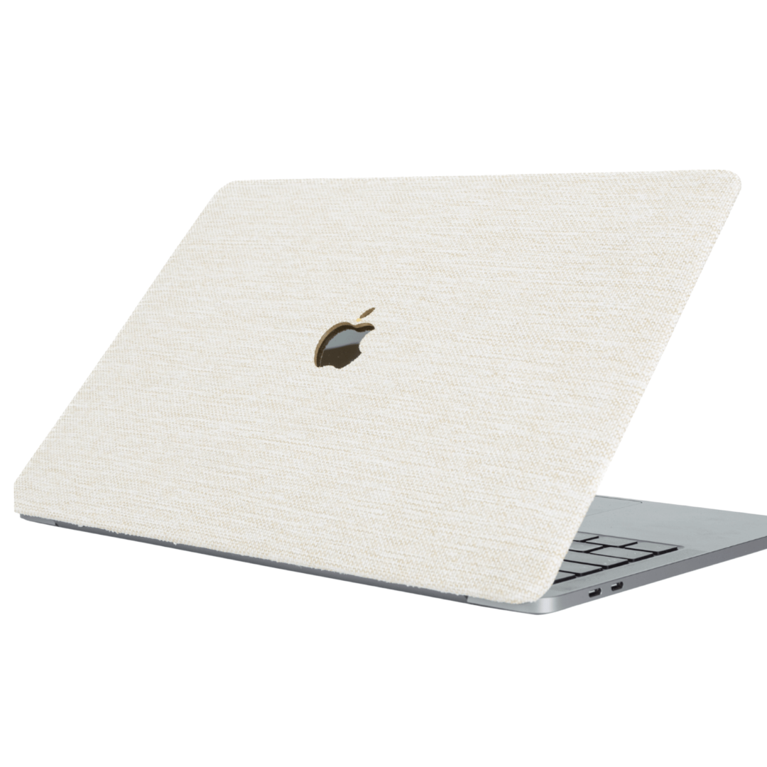 Bej Keten MacBook Kılıfı - Ön & Arka Kapak