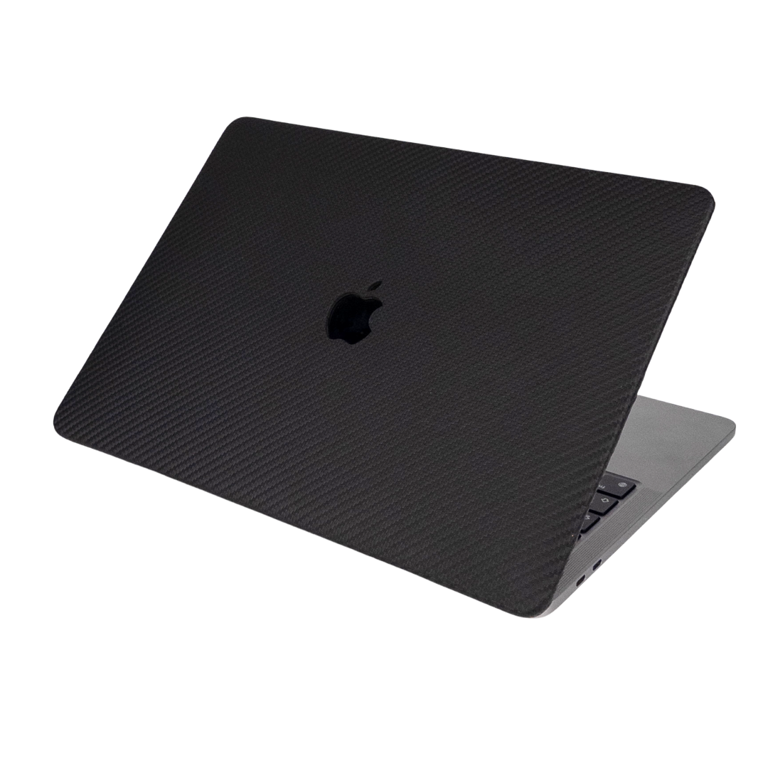 CarbonLeather Siyah Macbook Kılıfı - Ön & Arka Kapak