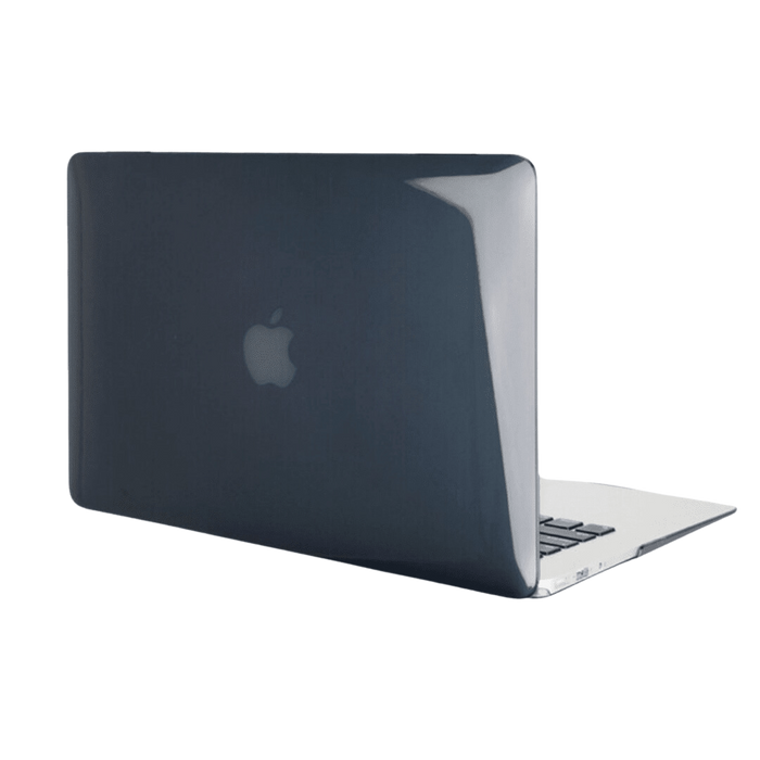 Siyah Kristal Yarı Şeffaf Macbook Koruma Kılıfı - Macbook Air & Pro İçin Transparan Koruyucu - Sert Ön & Arka Kapak - ürün görseli