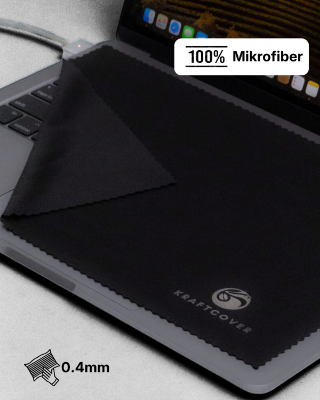 WhisperGuard Mikrofiber Klavye Örtüsü & Temizleme Bezi (2'li Paket)