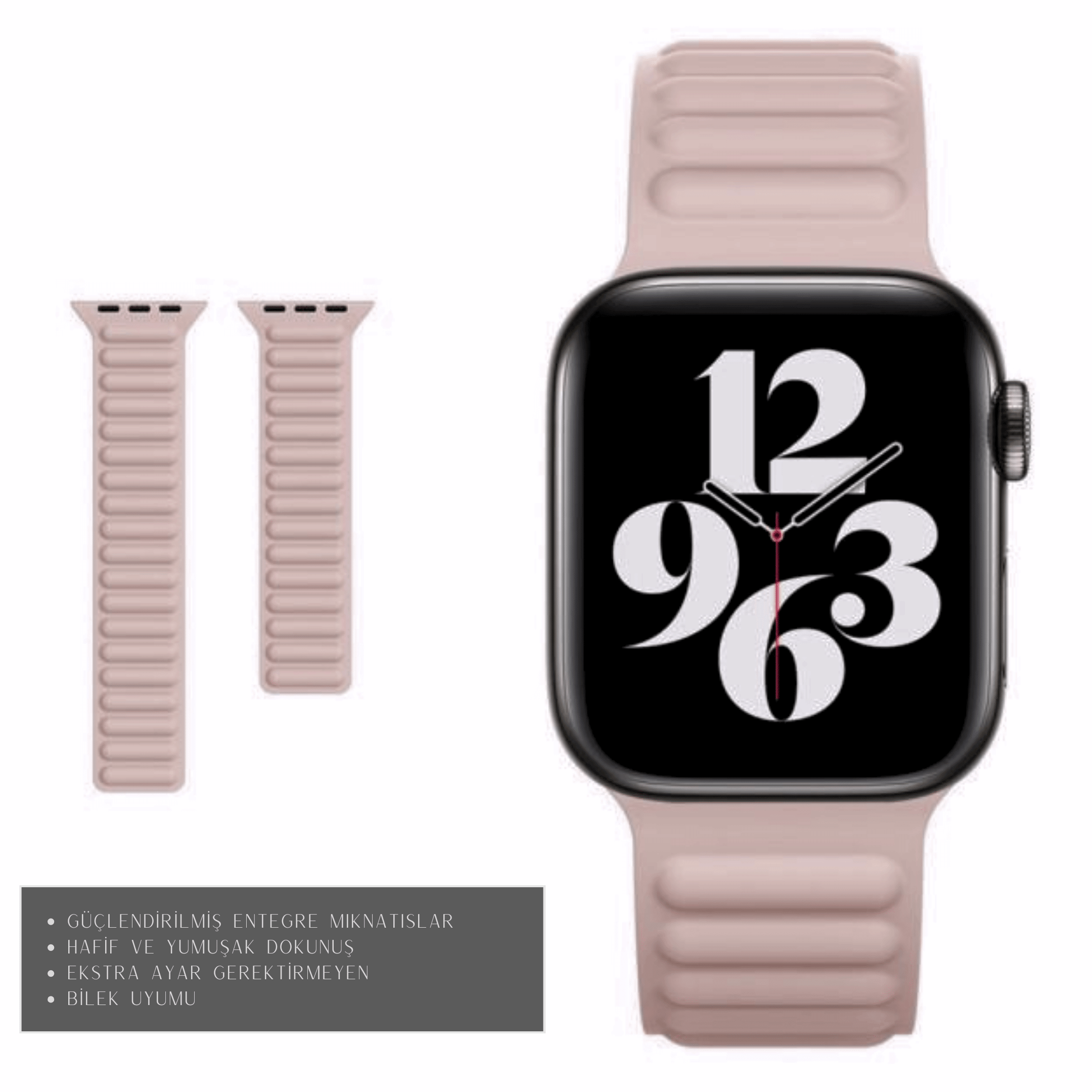 Fleur Pembe Apple Watch Uyumlu Kordon