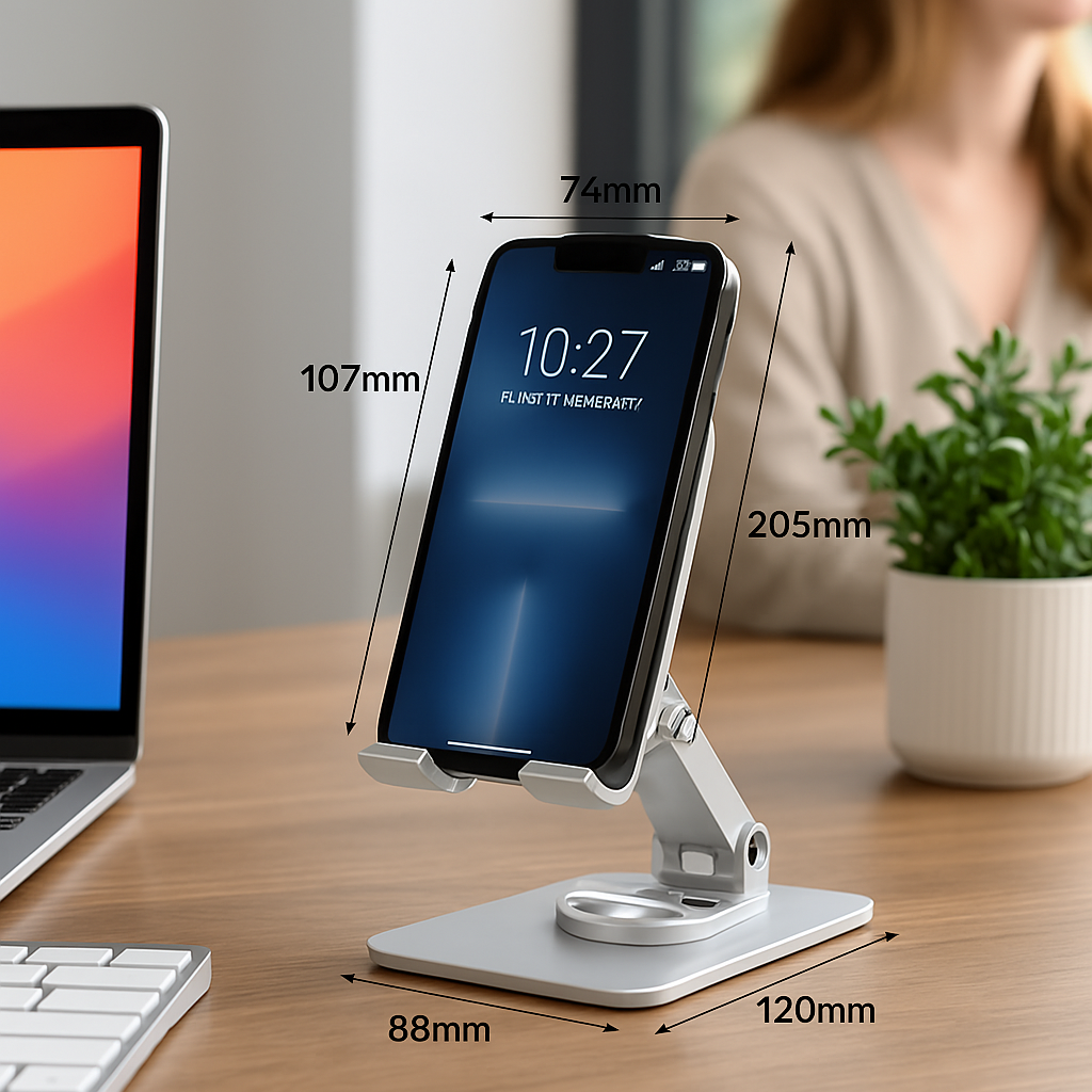 360 Derece Dönebilen Çift Açılı Telefon Standı