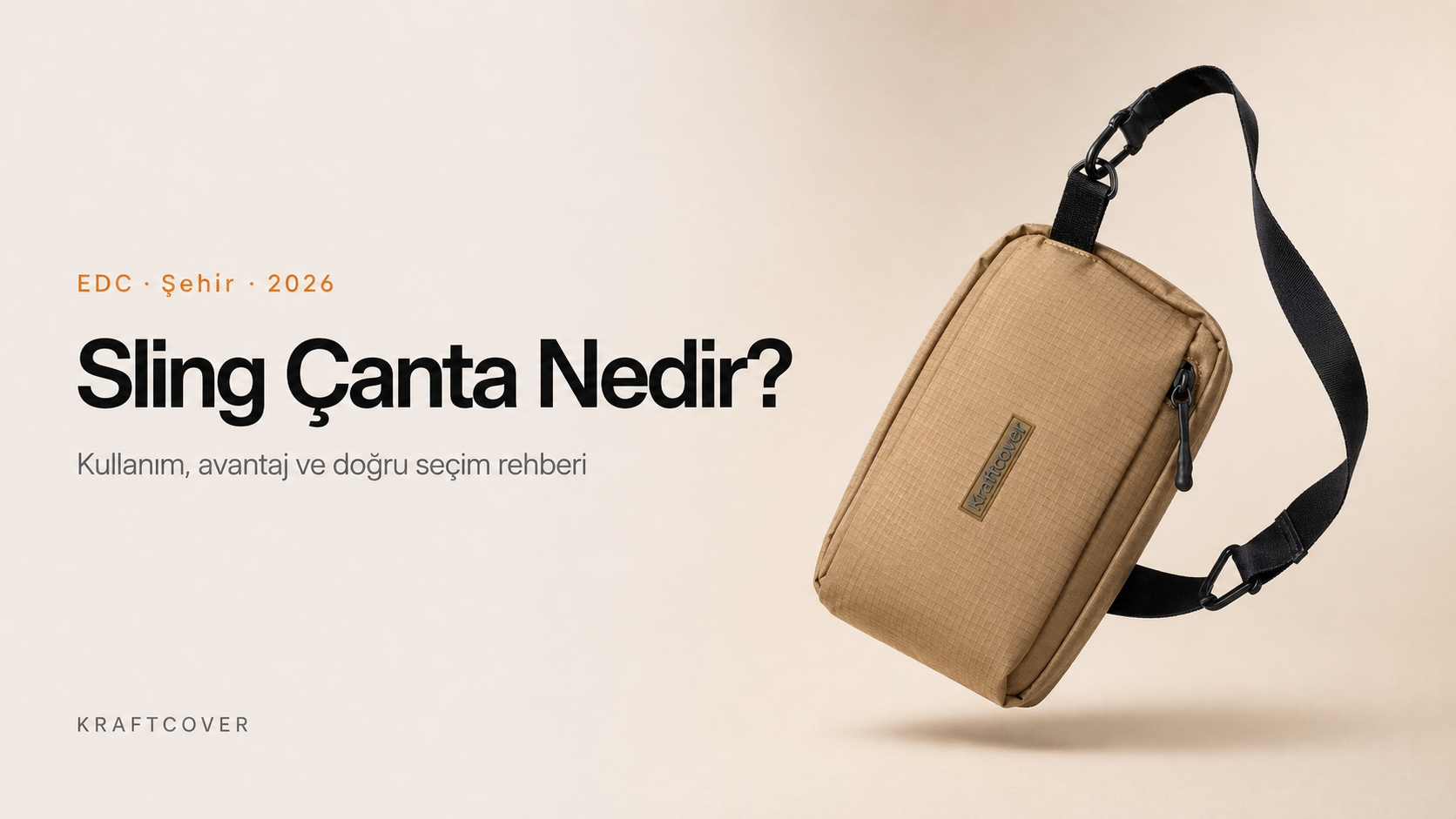 Sling çanta nedir — KraftCover Rove Sling şehirde tek omuza takılı