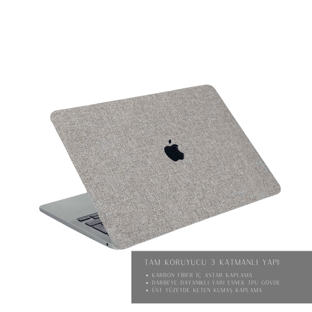 Pewter Gri Macbook Kılıfı - Ön & Arka Kapak