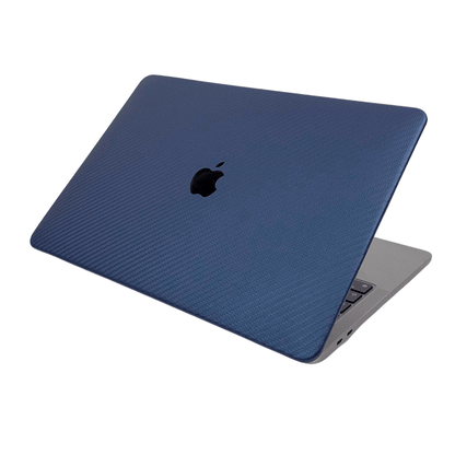 CarbonLeather Mavi Macbook Kılıfı - Ön & Arka Kapak