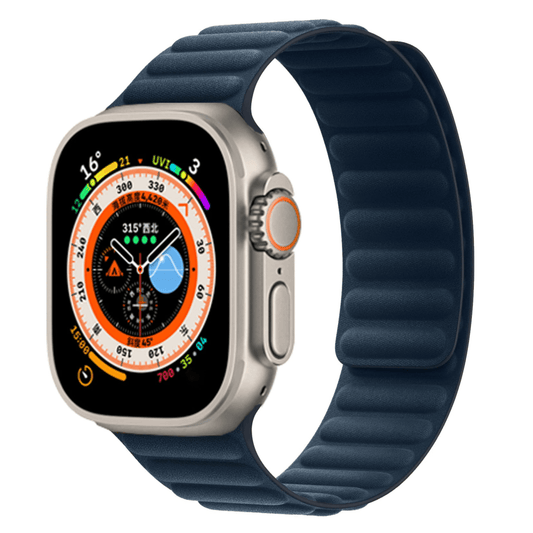 BlueZen Blue Leather Strap for Apple Watch