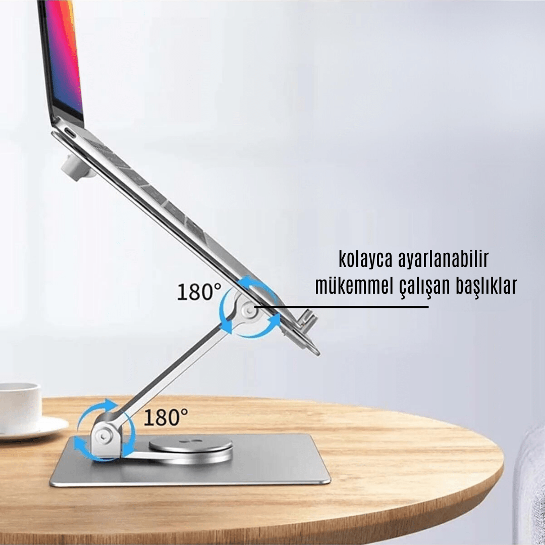 360 Derece Dönebilen Çift Açılı Laptop & Telefon Yükseltici Stand