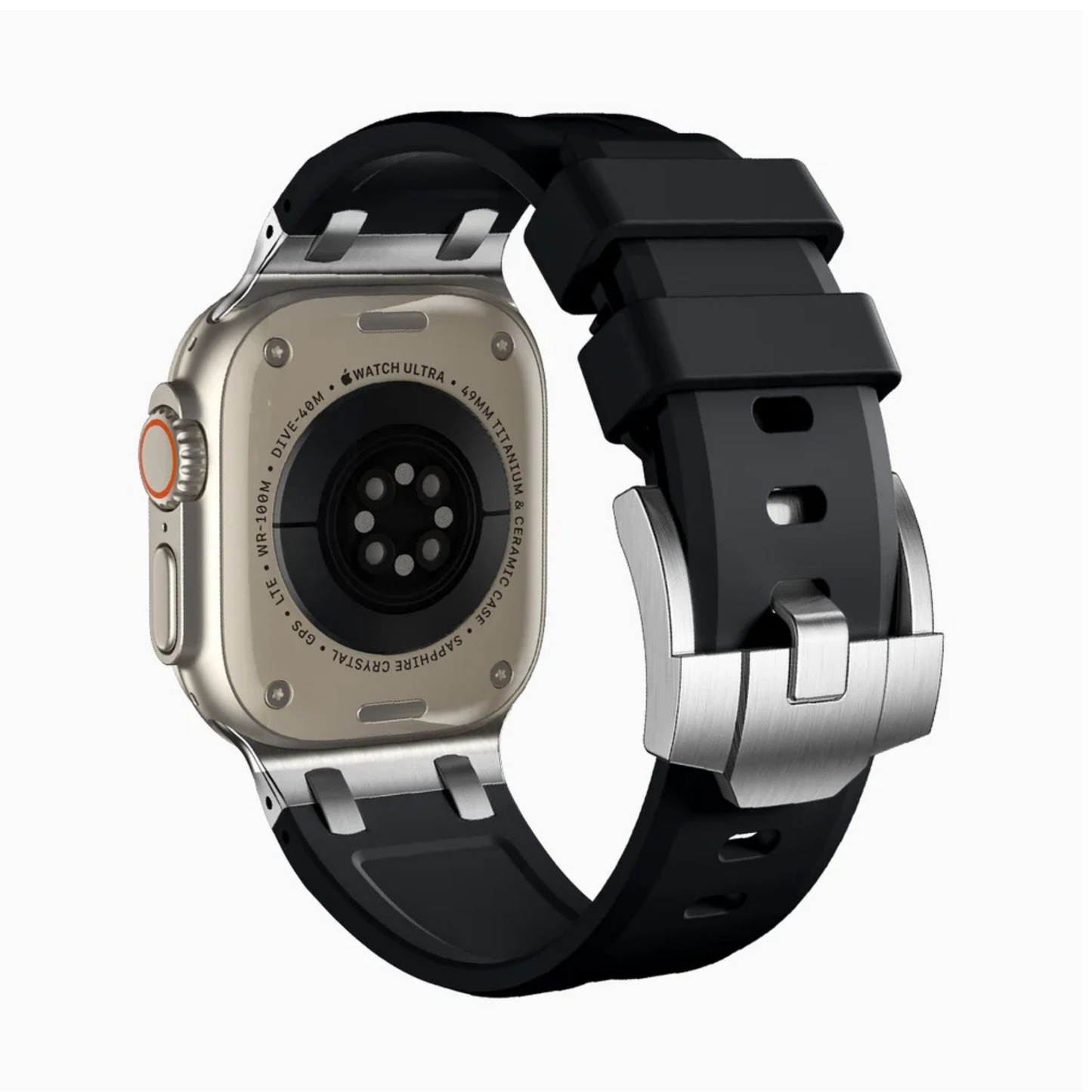 Premium OutDoor Siyah Rubber Apple Watch Uyumlu Kordon