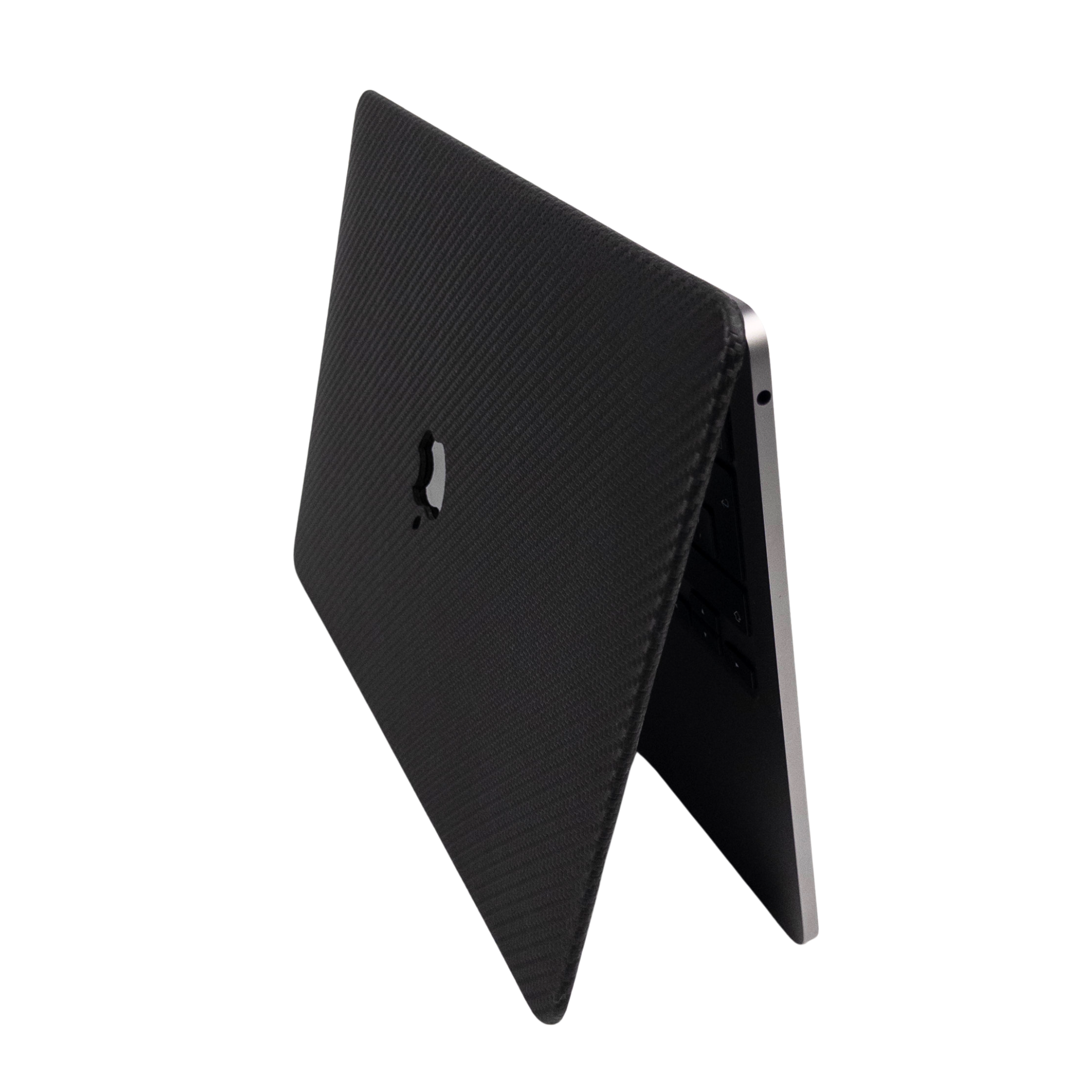 CarbonLeather Siyah Macbook Kılıfı - Ön & Arka Kapak