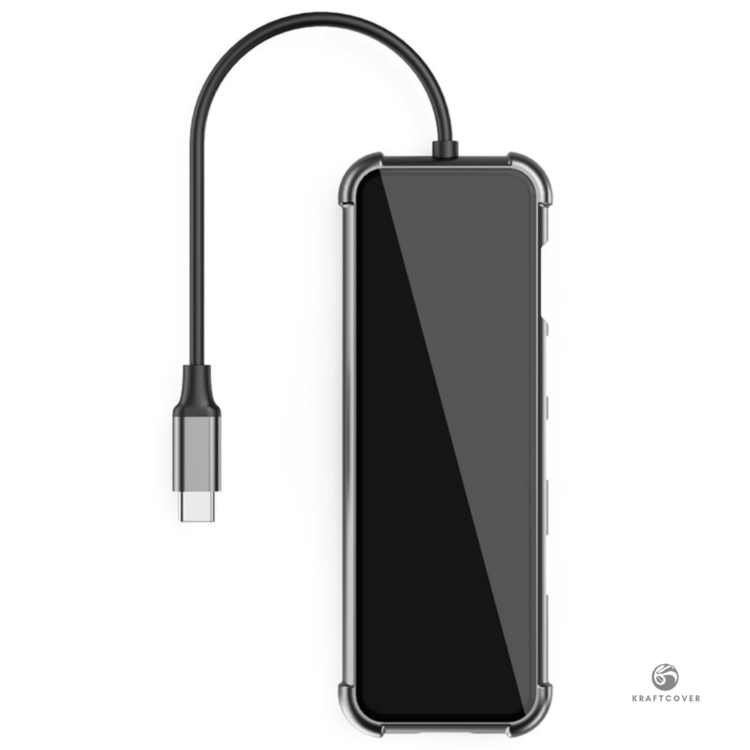 5 Girişli TYPE-C'den USB'ye Dönüştürücü HUB + 4K HDMI Girişli Adaptör +  TYPE-C Girişi