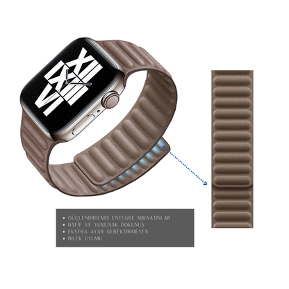 Corylus Brown Leather Strap for Apple Watch