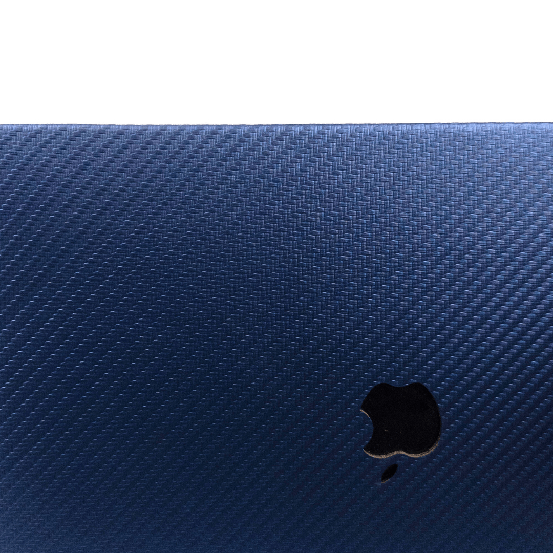 CarbonLeather Mavi Macbook Kılıfı - Ön & Arka Kapak