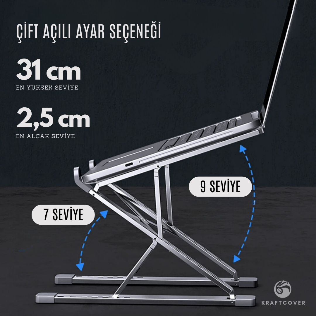 Çift Açılı Ayarlanabilir Laptop Yükseltici Stand