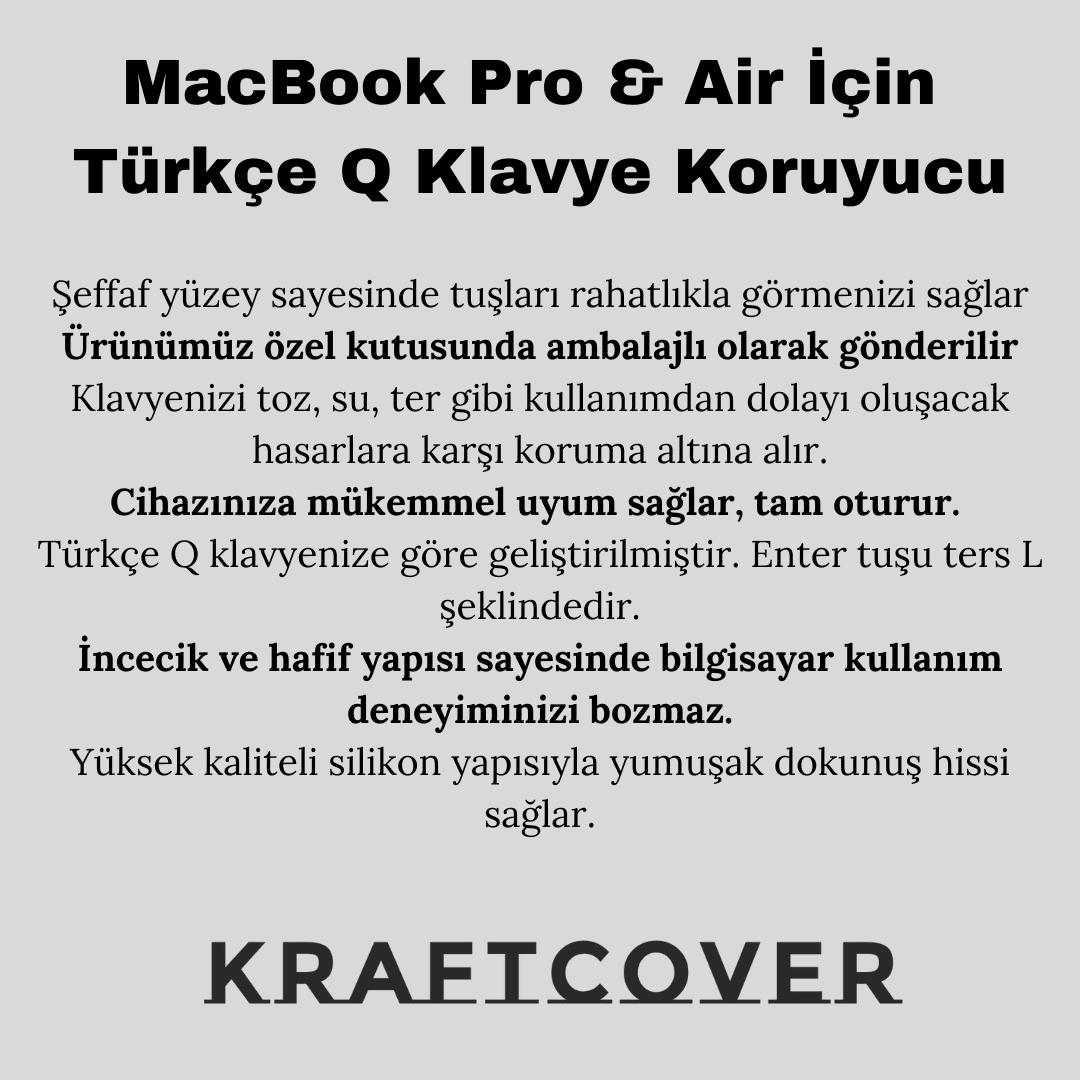 Macbook Pro & Air için Şeffaf Silikon Klavye Koruyucu