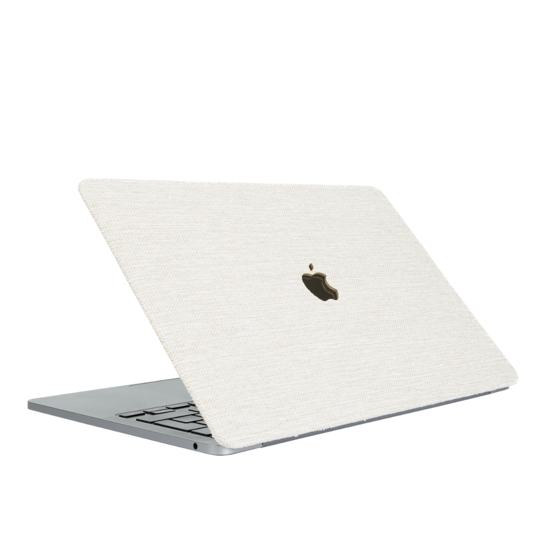 Bej Keten MacBook Kılıfı - Ön & Arka Kapak