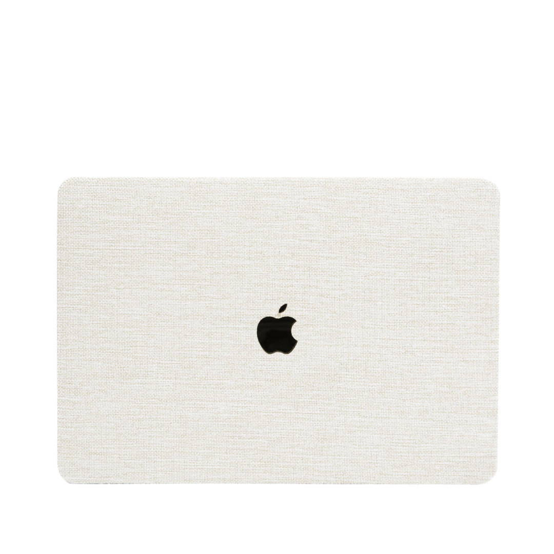 Bej Keten MacBook Kılıfı - Ön & Arka Kapak