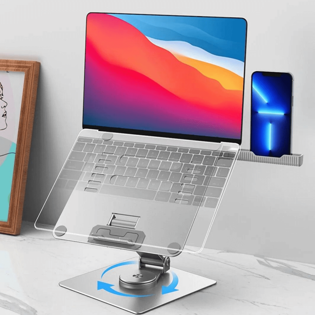 360 Derece Dönebilen Çift Açılı Laptop & Telefon Yükseltici Stand