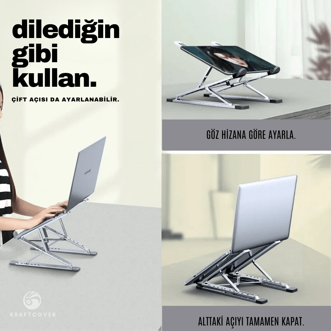 Çift Açılı Ayarlanabilir Laptop Yükseltici Stand