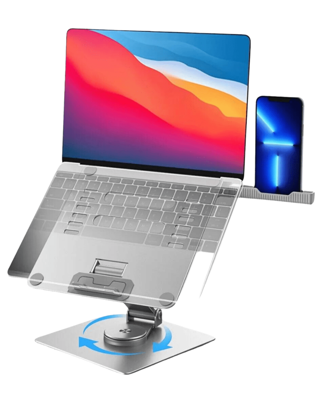 360 Derece Dönebilen Çift Açılı Laptop & Telefon Yükseltici Stand