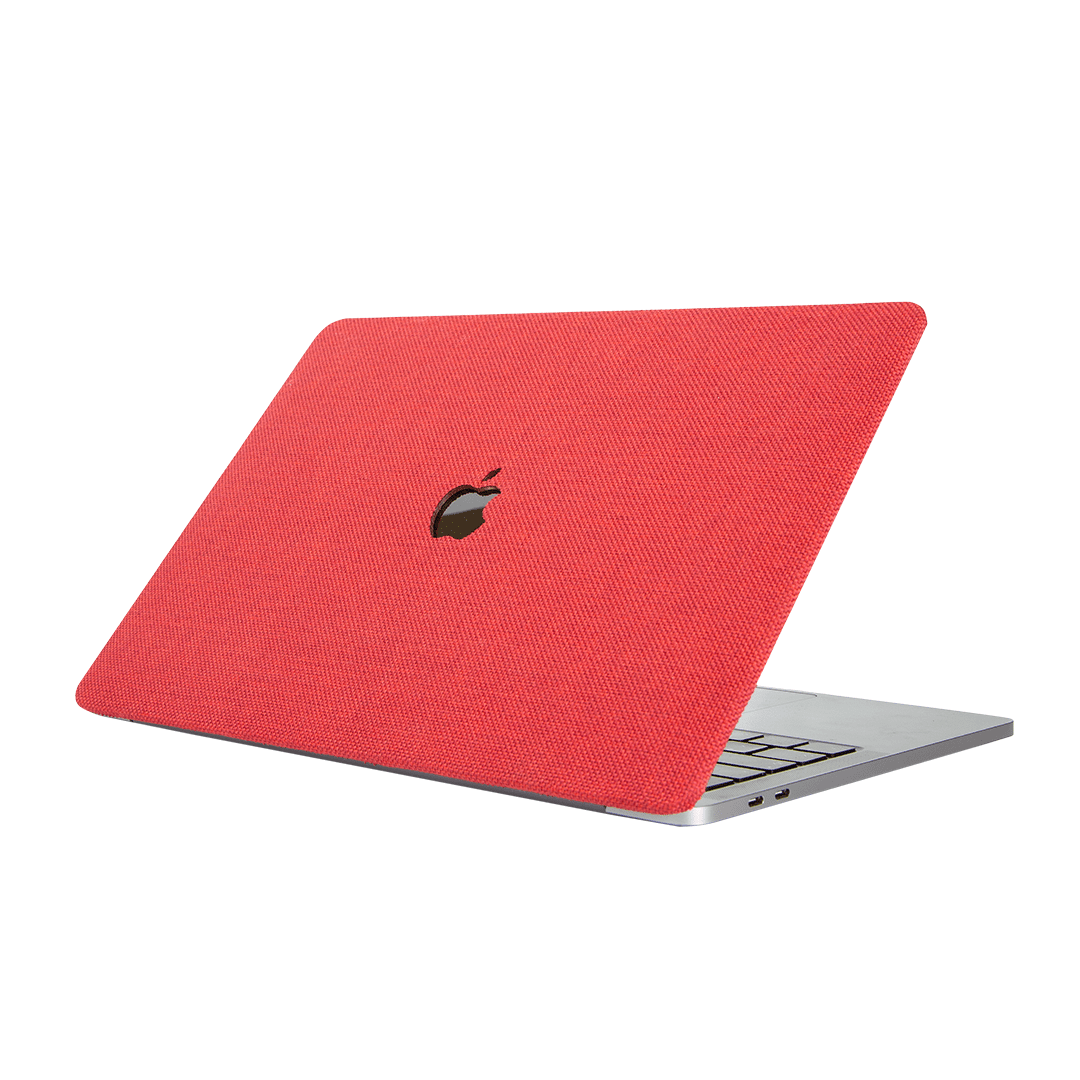 Saf Kırmızı Macbook Kılıfı - Ön & Arka Kapak