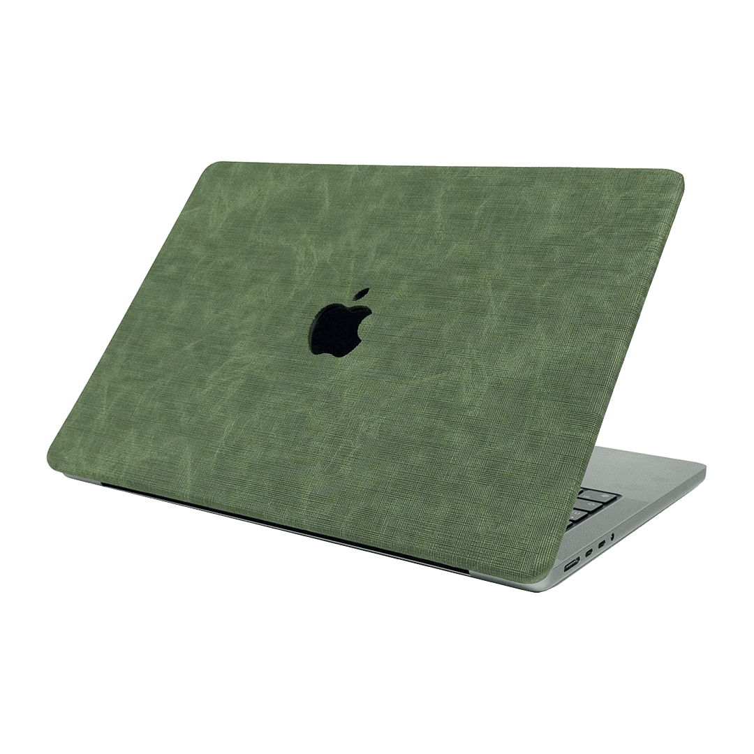 Özel Seri Leafline Yeşil Macbook Kılıfı - Ön & Arka Kapak