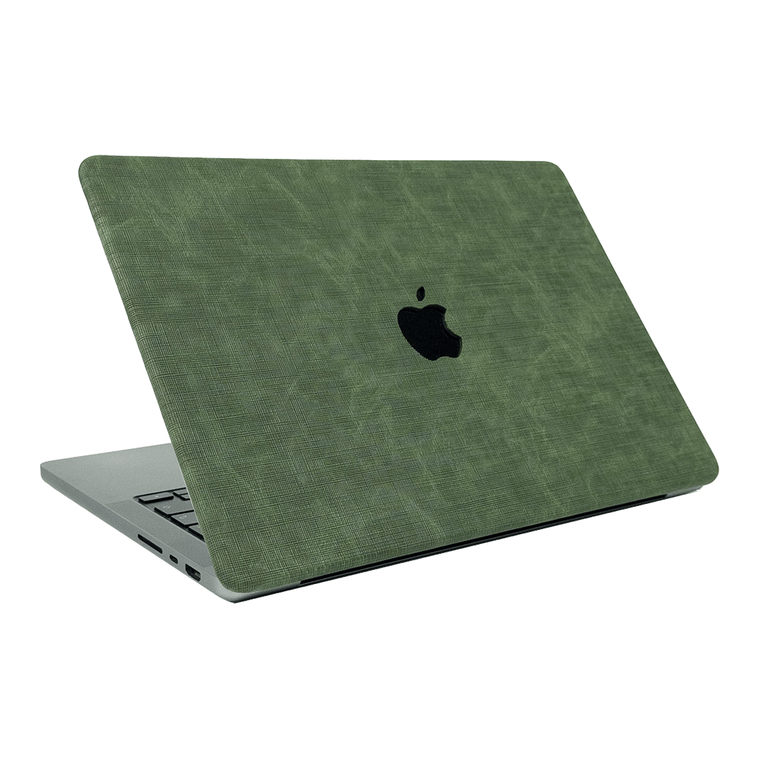 Özel Seri Leafline Yeşil Macbook Kılıfı - Ön & Arka Kapak