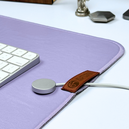 Pewter Gray Leather Desk Mat