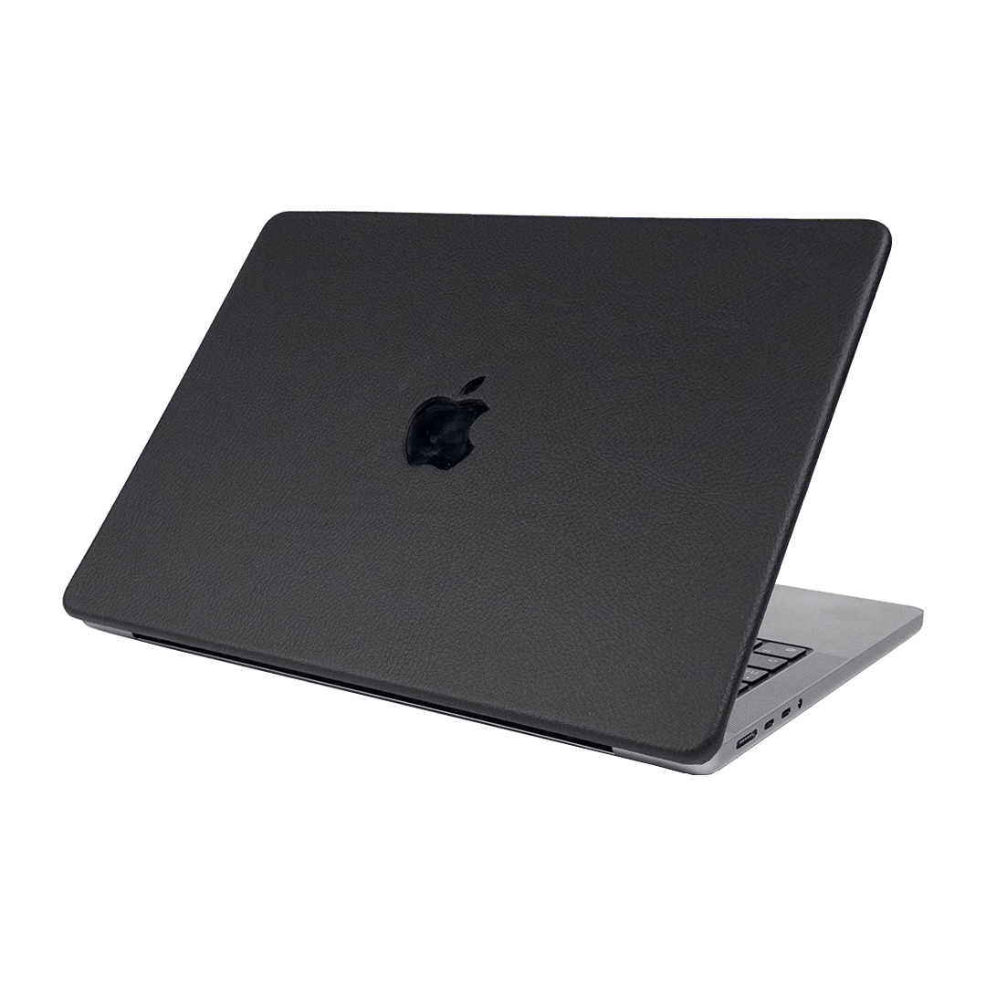 Noctis Black Leather MacBook Case - Top & Bottom Cover