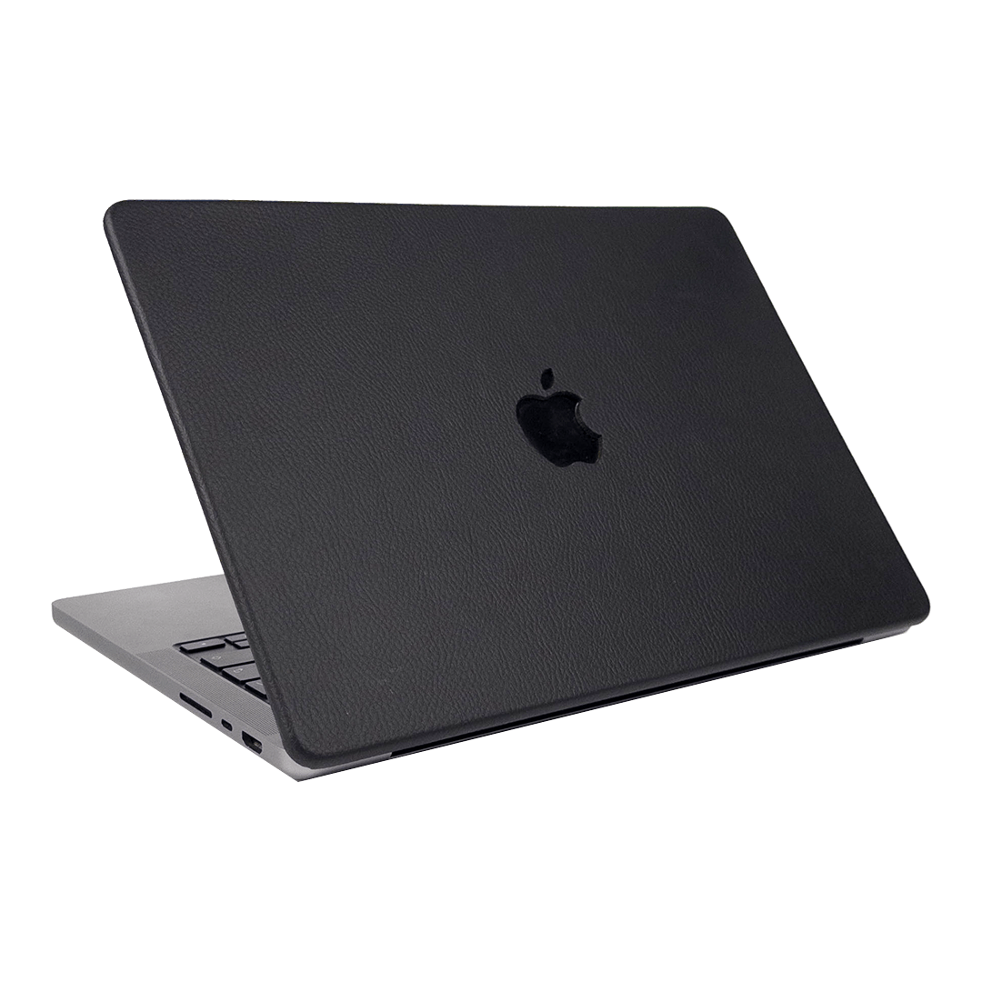 Noctis Black Leather MacBook Case - Top & Bottom Cover