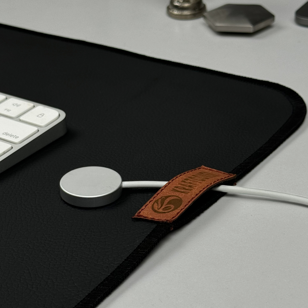 Noctis Black Leather Desk Mat