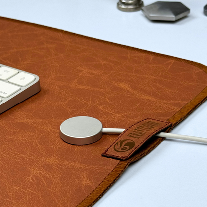 Brindle Brown Leather Desk Mat