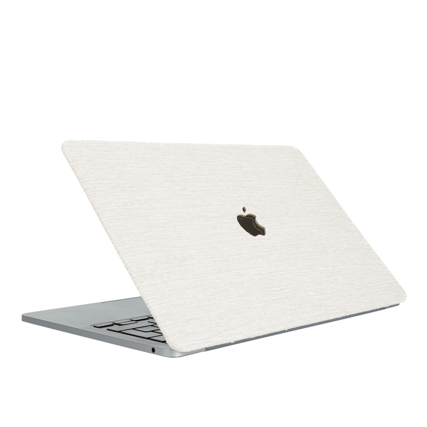 Bej Keten MacBook Kılıfı - Ön & Arka Kapak