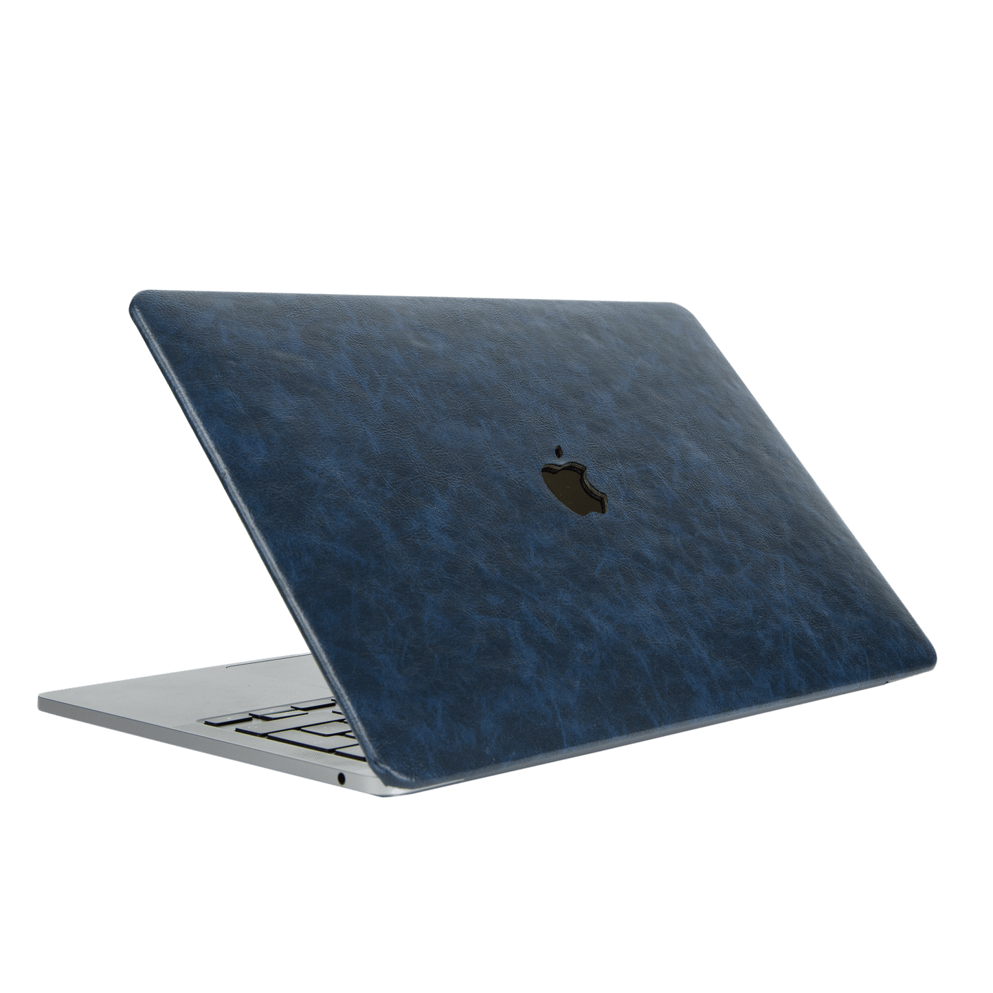 Uzay Mavi Deri MacBook Kılıfı - Ön & Arka Kapak