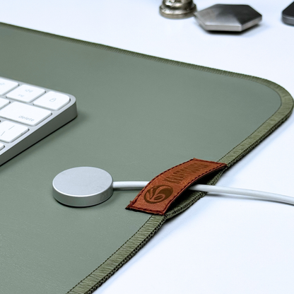 LeafLine Green Leather Desk Mat