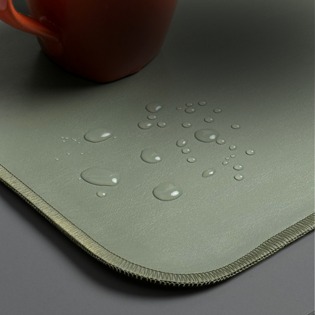 LeafLine Green Leather Desk Mat